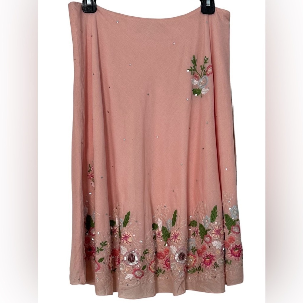 Intuitions Skirt Vtg Peach Flowy Sz 8